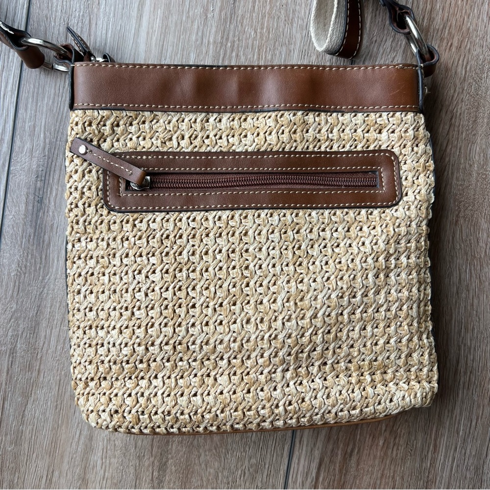 Chaps Crossbody Bag Summer Woven Straw - Picture 5 of 12